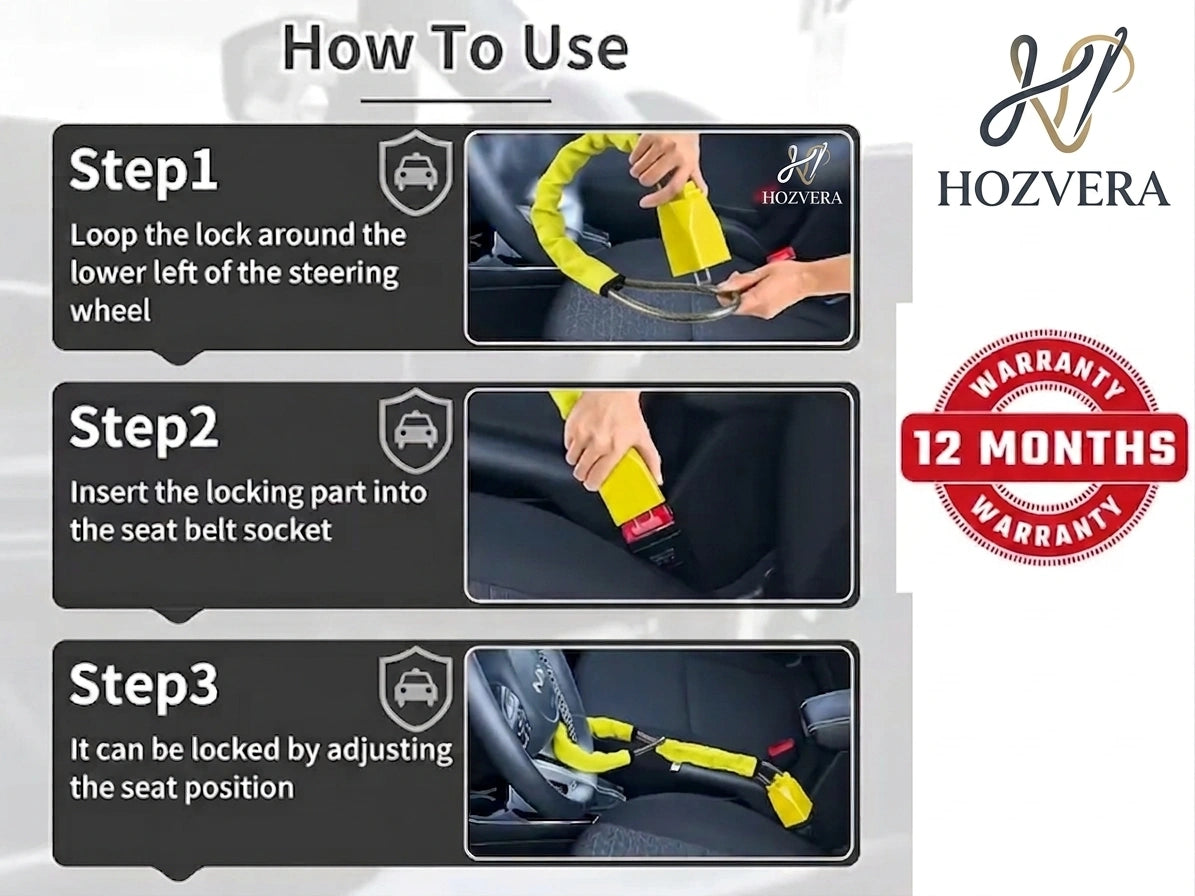 Portable Steering Wheel Seat Belt Lock – Universal Anti-Theft Car Security Device
