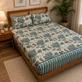 Hozvera VIP Cotton Satin King Size Bedsheet - (1 Double Bedsheet + 2 Pillows)