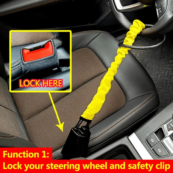Portable Steering Wheel Seat Belt Lock – Universal Anti-Theft Car Security Device
