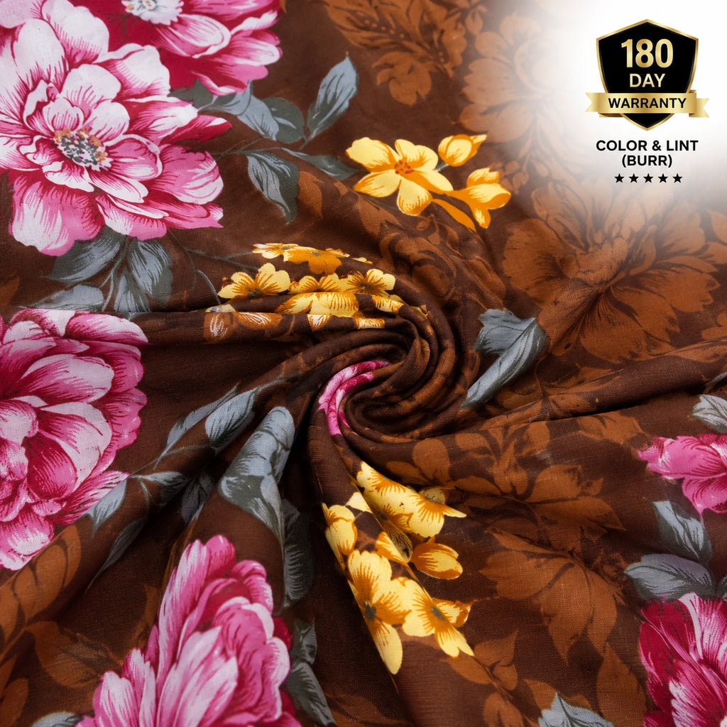 Hozvera VIP Cotton Satin King Size Bedsheet - (1 Double Bedsheet + 2 Pillows)